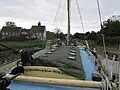 Deck of the Sailing Barge, with Lower Halstow Church in the background.