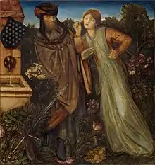 19th-century painting of an older man and a young woman