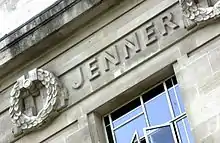 Edward Jenner's name as it appears on the Frieze of the LSHTM Keppel Street building