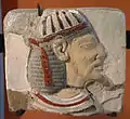 Head of an Asiatic prisoner, earthenware, fragment, Tell el-Yahoudiyeh (1184–1153 BCE), one of Ramesses III prisoner tiles