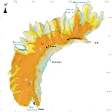 Map of the island of Eiao in the Marquesas archipelago.