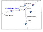 Map of Eisenhower Tunnel in Colorado