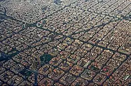 Aerial view of the Eixample