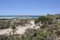 Elafonisi island in the distance from the coast of Crete.