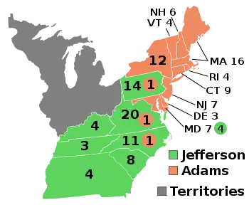 Electoral map, 1796 election