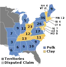 Electoral map, 1844 election