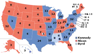 Electoral map, 1960 election