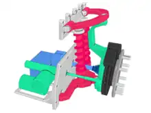 Simplified diagram of a corner module for an electric vehicle.