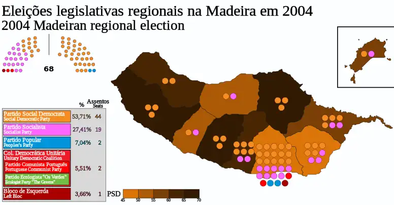 Most voted political force by municipality.