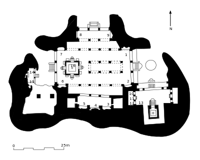 Plan of the 6th-century main-cave temple at Elephanta.