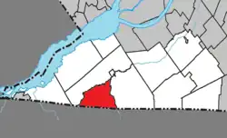 Location within Le Haut-Saint-Laurent RCM