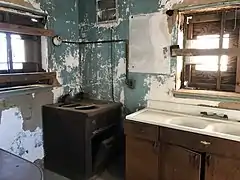 The kitchen inside the staff house