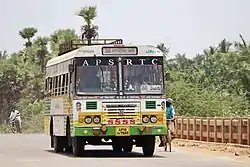 Eluru–Jangareddygudem APSRTC bus near Mundur