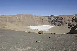 Inner crater of Emi Koussi, highest mountain in Chad, located in Borkou