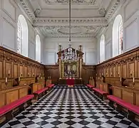 The chapel looking towards the altar