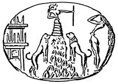 Minoan goddess flanked by two lionesses (note the tufted tails)