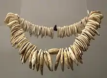 Animal tooth necklace from the necropolis of Is Loccis-Santus, Sardinia