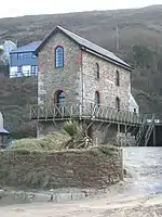 Engine house behind Porthtowan beach now converted into a dwelling house