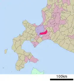 Location of Eniwa in Hokkaido (Ishikari Subprefecture)