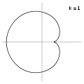 k = 1; a cardioid