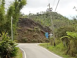 PR-503 southbound where PR-505 has its northern terminus, in Barrio San Patricio