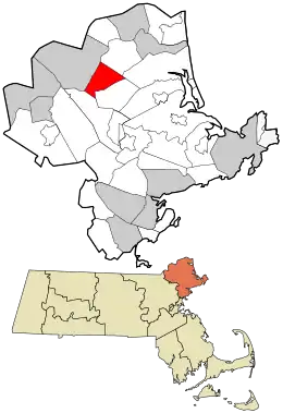 Location in Essex County and Massachusetts.