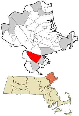 Location in Essex County and the state of Massachusetts.