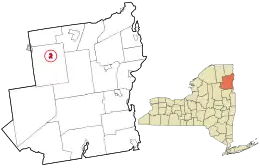 Location in Essex County and the state of New York.