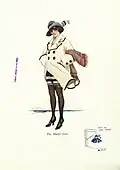 Artwork 'The manly girl' from an illustrated book of humorous World War I artwork by Esther Paterson