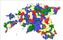 Image 17This is the divide of the different political parties in Estonia where in the 2013 elections, over 133,000 people (roughly 21.2% of participating voters) voted over the Internet. The 2013 elections  were also the first elections to allow vote verification with mobile devices. (from Politics and technology)