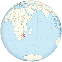 Location of Eswatini (red)