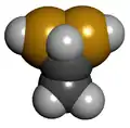 Ball-and-stick model of ethane-1,1-dithiol