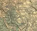 Ethnic composition of Toplica/Morava regions from 1876 with post-1878 borders by Heinrich Kiepert (published 1882)