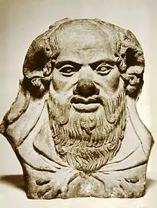 This Etruscan antefix depicts the mythological character Silenus. Walters Art Museum, Baltimore, Maryland.