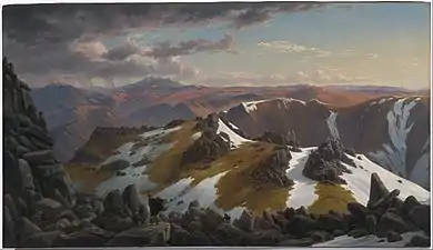 Eugene von Guerard, North-east view from the northern top of Mount Kosciusko, 1863