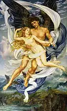 Boreas and Oreithyia, oil o canvas, ca 1896 Evelyn De Morgan.