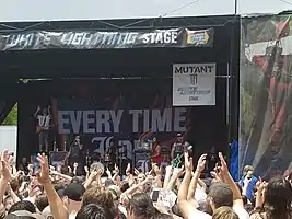 Every Time I Die performing on the 2018 Vans Warped Tour