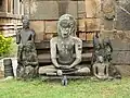 Excavated Jain sculptures from the 9th-10th century at Panchakuta Basadi, Kambadahalli