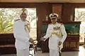 Exchange of the baton between Vice Admiral SPS Cheema and Vice Admiral Sunil Lanba