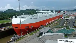 Towing locomotives at Panama Canal