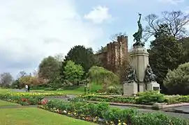 The memorial in its setting in Rougemont gardens