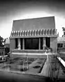 Hollyhock House, and ornamental square pool, Los Angeles, 1921