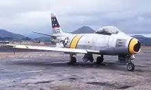 An F-86F of the 12th Fighter-Bomber Squadron at Taegu in 1952