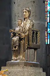 Romanesque - Madonna and Child Entroned, 12th century, walnut, silver, silvered copper and polychrome, Basilique Notre-Dame d'Orcival [fr], Orcival, France