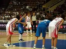 Dimitra Kalentzou with the Greece women's national basketball team