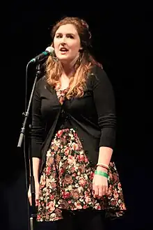 Ruth Keggin performing with Nish As Rish at the Inter-Celtic Festival of Lorient in 2014