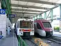 An old FiReMa E86 and a new ETi 404 at Trento railway station