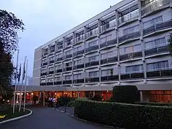 A great modern accommodation building, with balconies.