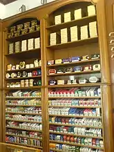 Tobacco display in a store Munich in 2008