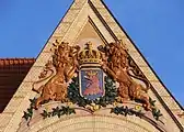 Version of coat of arms with the lions on its sides at the Faculty of Electrical Engineering of the West Pomeranian University of Technology, Szczecin.